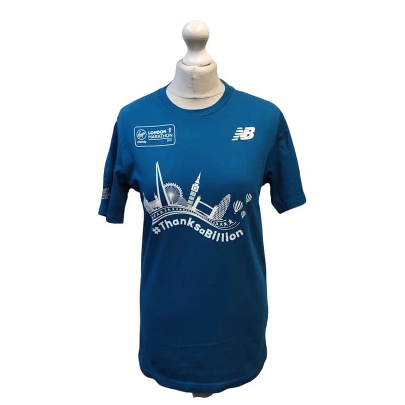 New Balance New Balance T-Shirt London Marathon 2019 Teal Blue Cotton Men's Size S