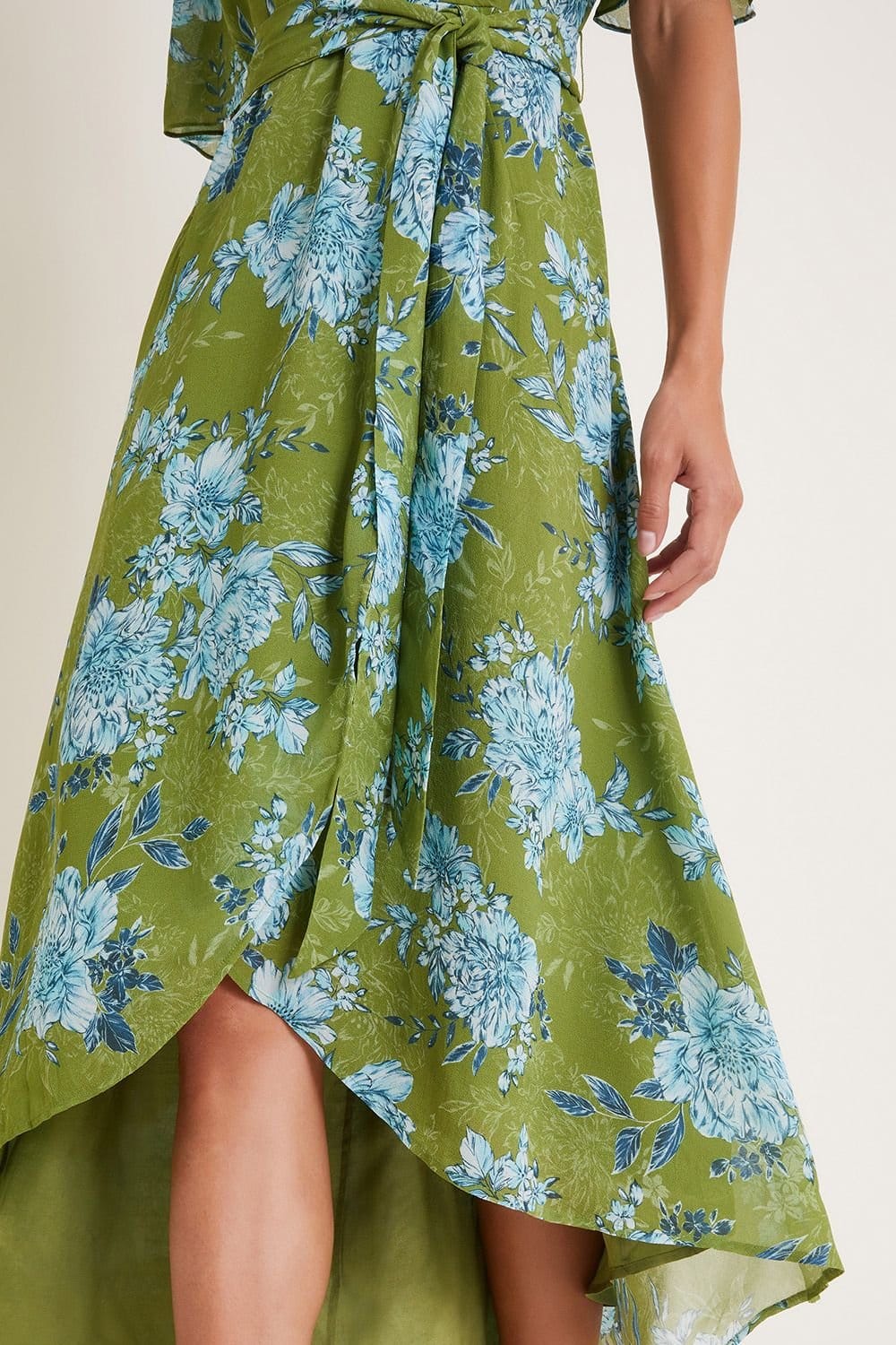 Monsoon Monsoon Women's Eva Floral Wrap Midi Dress Green - 4