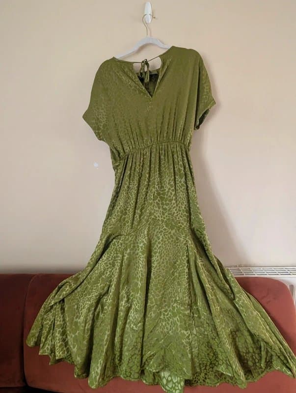 Never Fully Dressed Never Fully Dressed green midi animal print occassion dress size 12 | event wedding cruise party