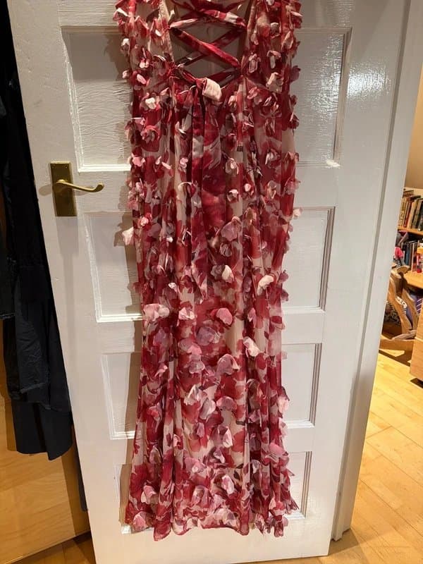 Asos luxe Asos luxe corset dress 3d flowers crisscross lacing