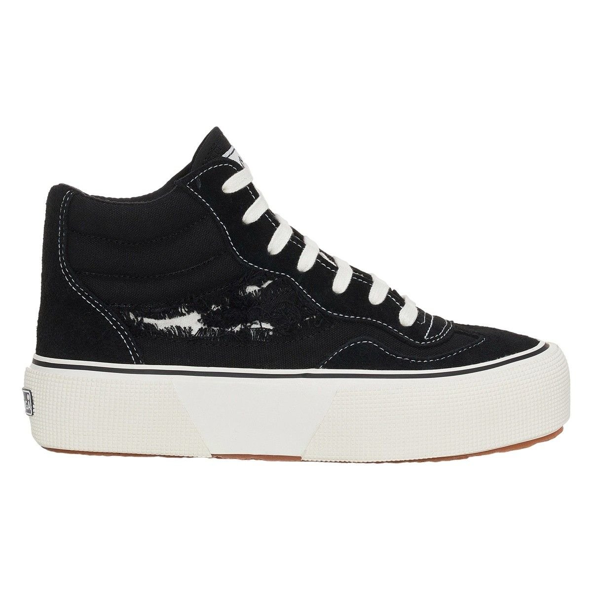 Superga Superga Women's 3141 lley Swallowtail Ripped Mid Cut Trainers in Black - 3