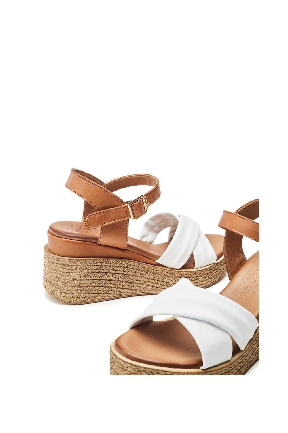 Moda In Pelle Moda In Pelle Women's 'Kona' Leather Wedges in White - 4