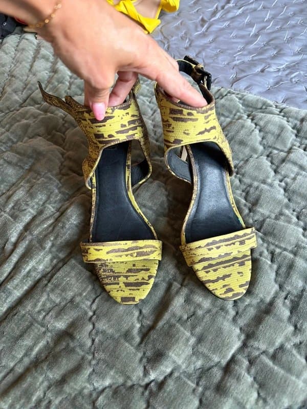 Topshop Topshop bnwt mid heel snake green brown sandals