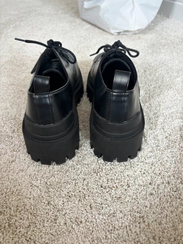 ASOS Design Chunky Black Platform Derby Shoes / Lug Sole Oxfords