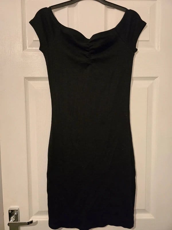 New Look Black Stretchy Ruched Mini Dress