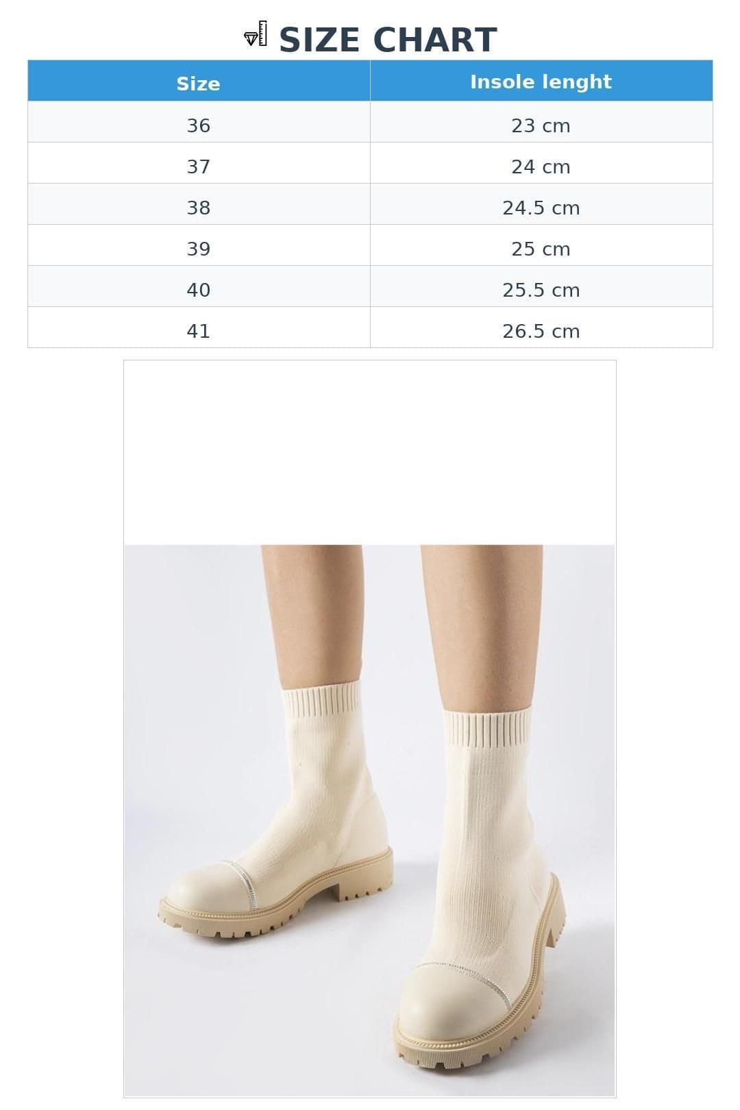 Love Lace Love Lace Women's Sock Boots with Vail Zircon Detail Comfortable Round Toe in Beige - 4