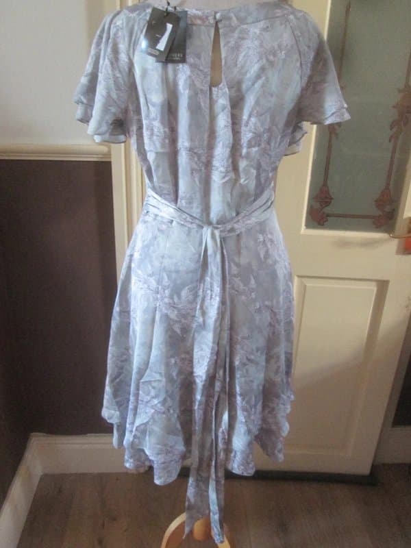 Debenhams Debenhams size 12 silver grey lined Occasion Midi Dress brand new with tags