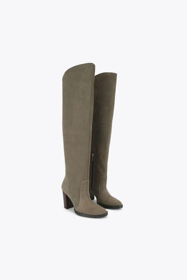 Carvela Carvela Women's 'Allora Otk' Suede Boots in Khaki - 2