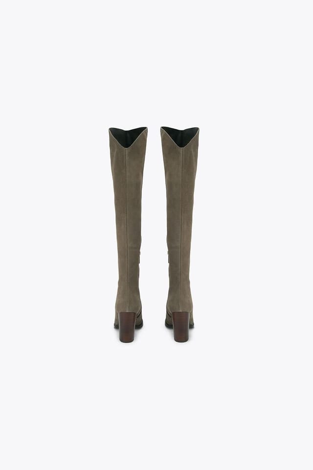 Carvela Carvela Women's 'Allora Otk' Suede Boots in Khaki - 3