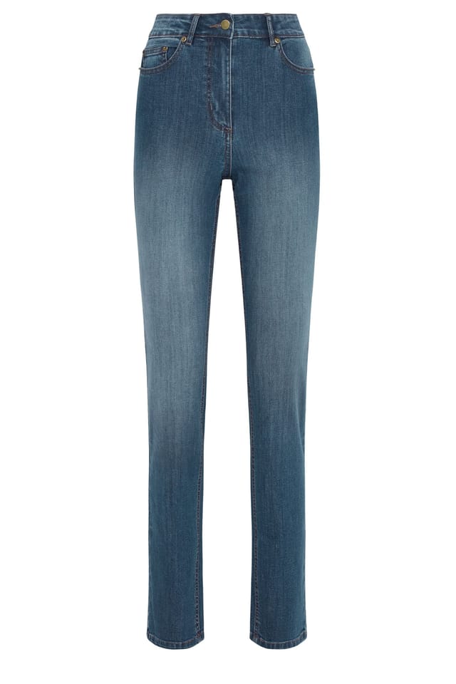 Long Tall Sally Long Tall Sally Women's Tall Straight Leg Jeans in Mid Blue - 2