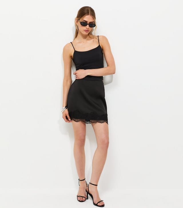 New Look Women's Black Jersey Thin Strap Cami Top New Look - 3