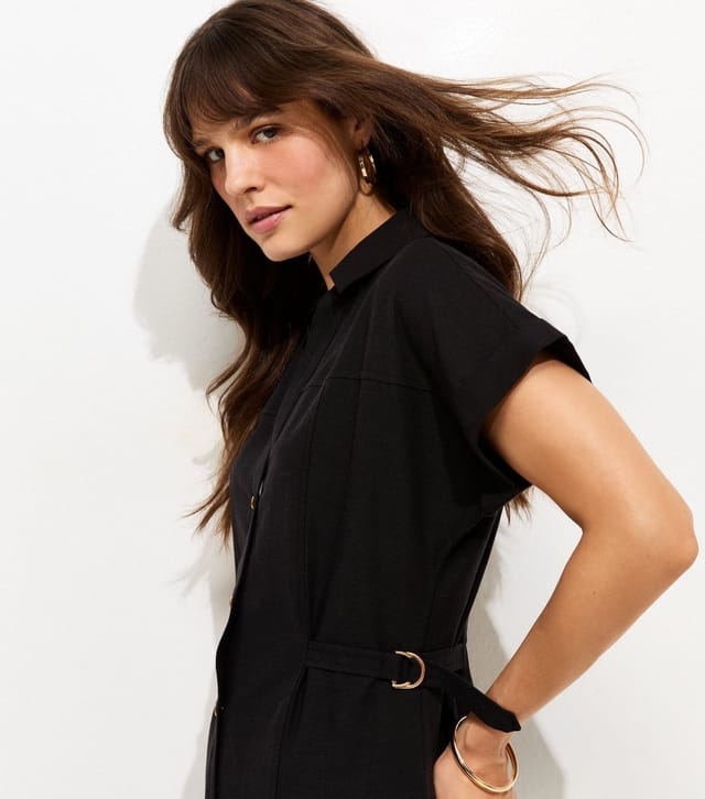 New Look Women's Tall Black Midi Shirt Dress New Look - 2