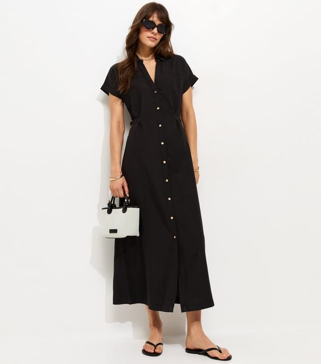 New Look Women's Tall Black Midi Shirt Dress New Look - 3