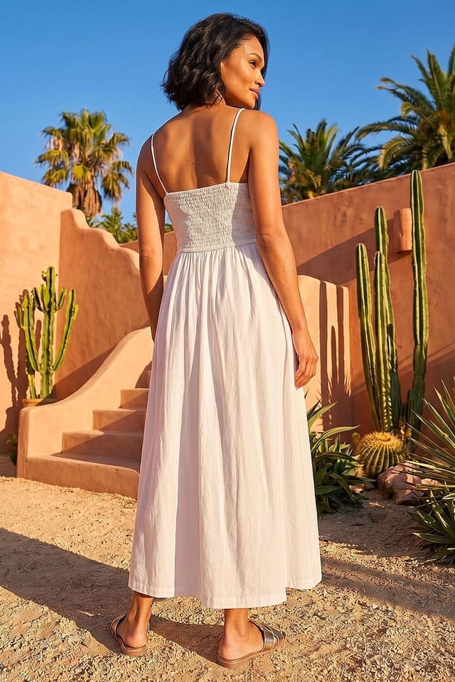 Dusk Dusk Women's Floral Embroidered Midi Dress in Ivory - 3