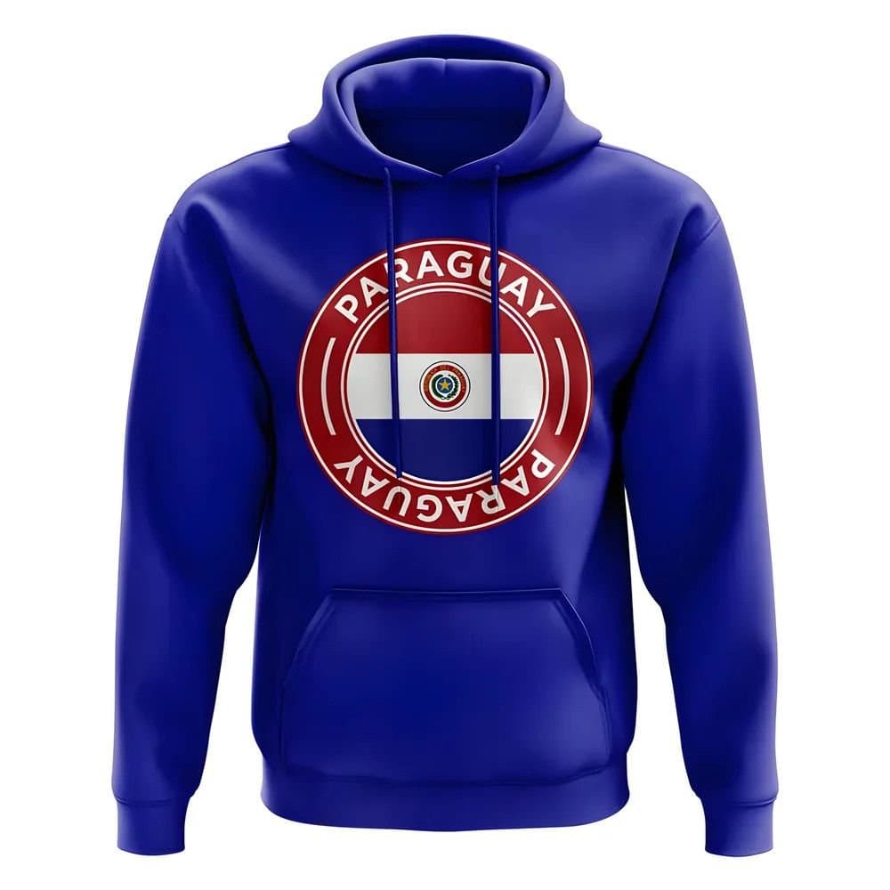 Paraguay Paraguay Men's Personalised Football Badge Hoodie Royal in Blue