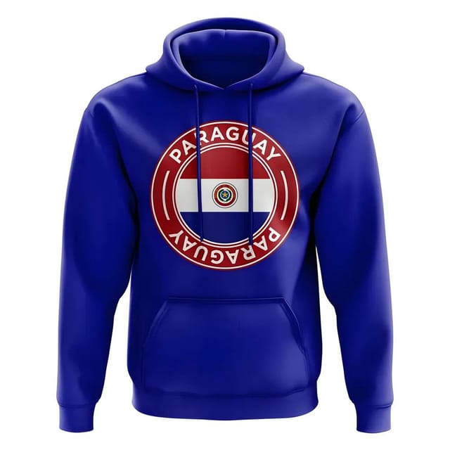 Paraguay Paraguay Men's Personalised Football Badge Hoodie Royal in Blue - 2