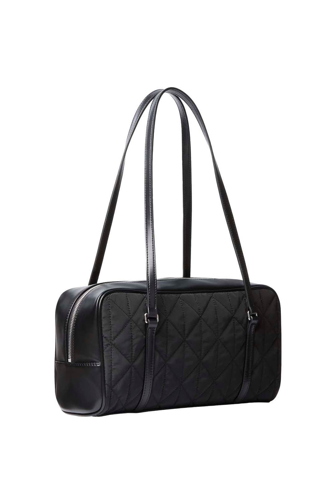 Calvin Klein Calvin Klein Women's Quilted Nylon Satchel Bag Black