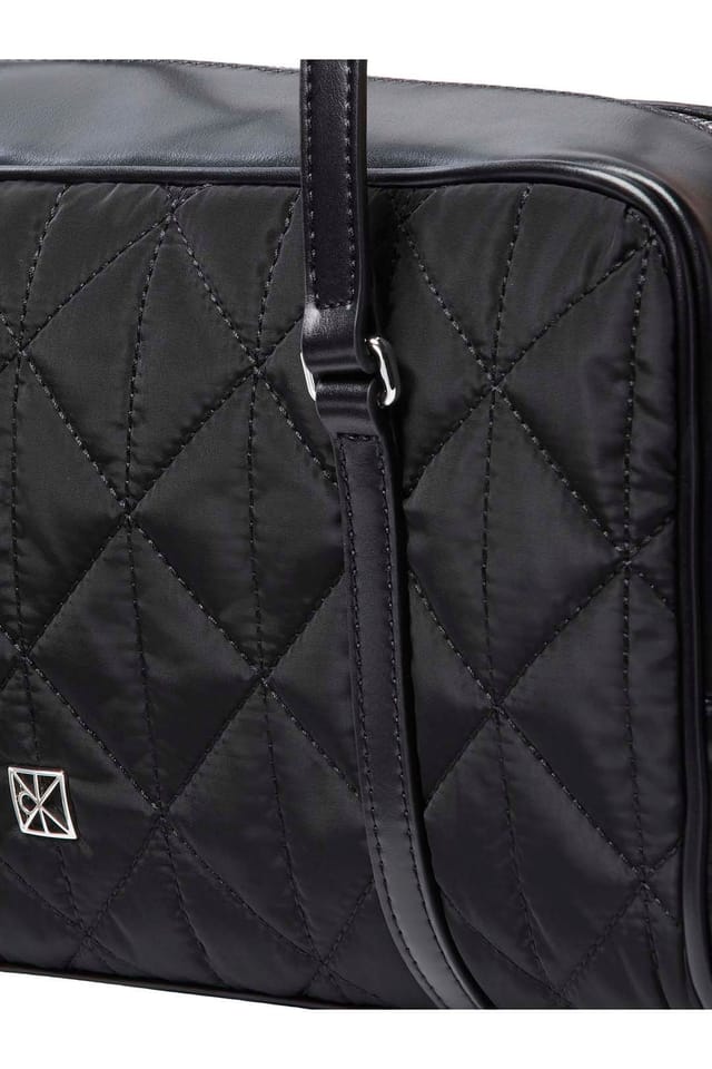 Calvin Klein Calvin Klein Women's Quilted Nylon Satchel Bag Black - 2