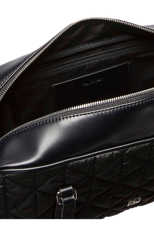 Calvin Klein Calvin Klein Women's Quilted Nylon Satchel Bag Black - 3