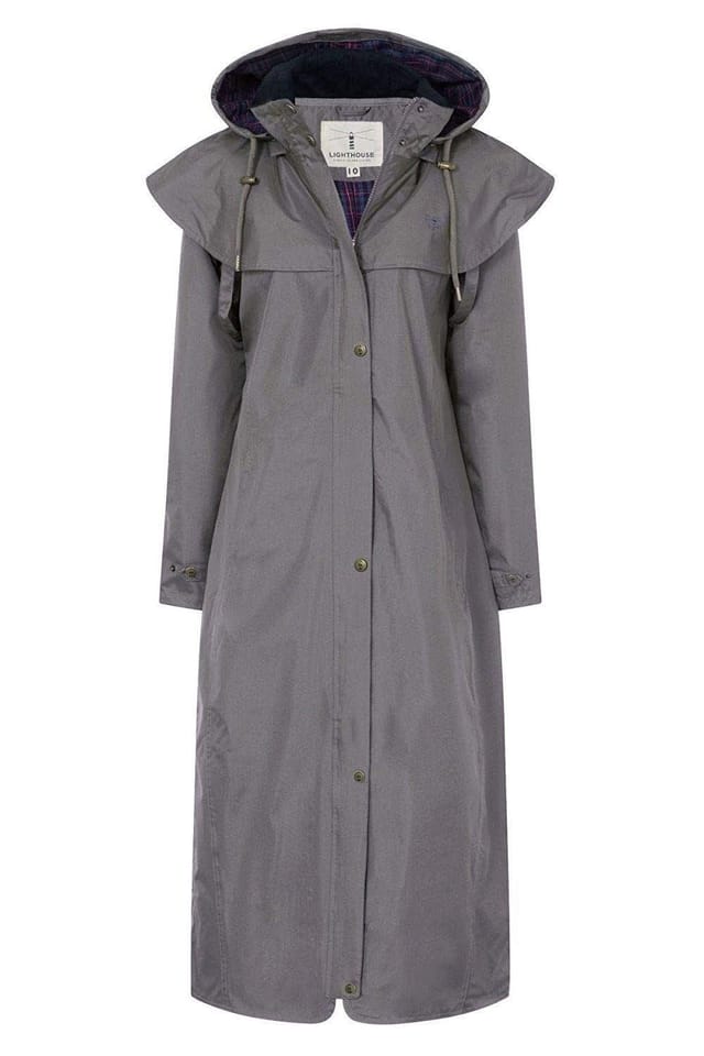 Lighthouse Clothing Lighthouse Clothing Women's Outback Full Length Waterproof Raincoat in Grey - 3