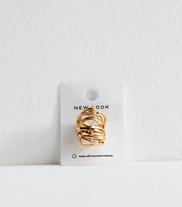 New Look Pack of 5 Gold Tone Crossover Rings New Look - 3