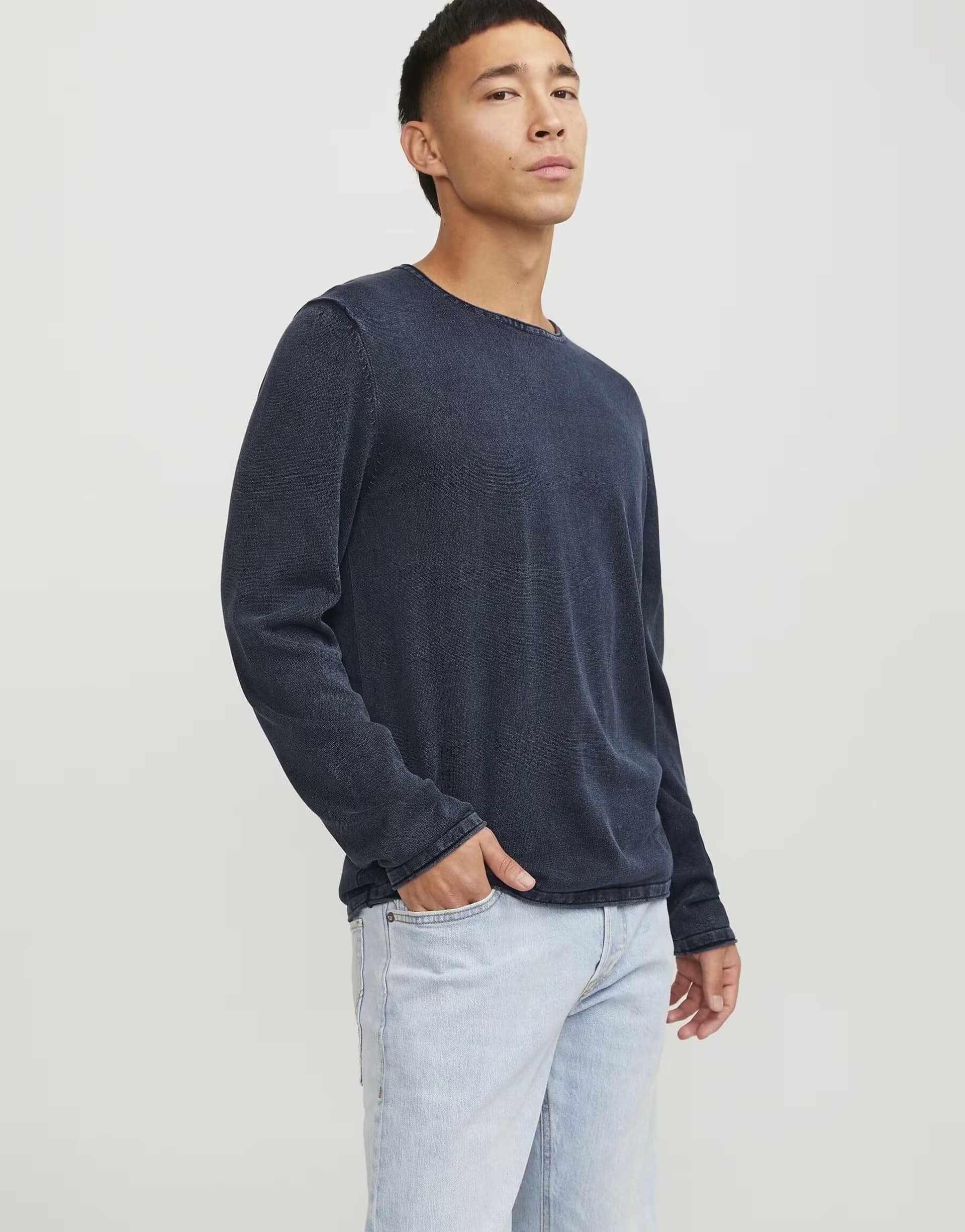 ASOS Jack & Jones Knitted pullover in navy blazer