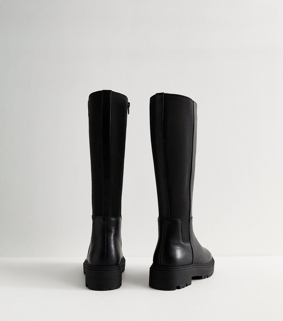 New Look Women's Wide Fit Black Faux Leather Knee High Boots Vegan New Look - 4