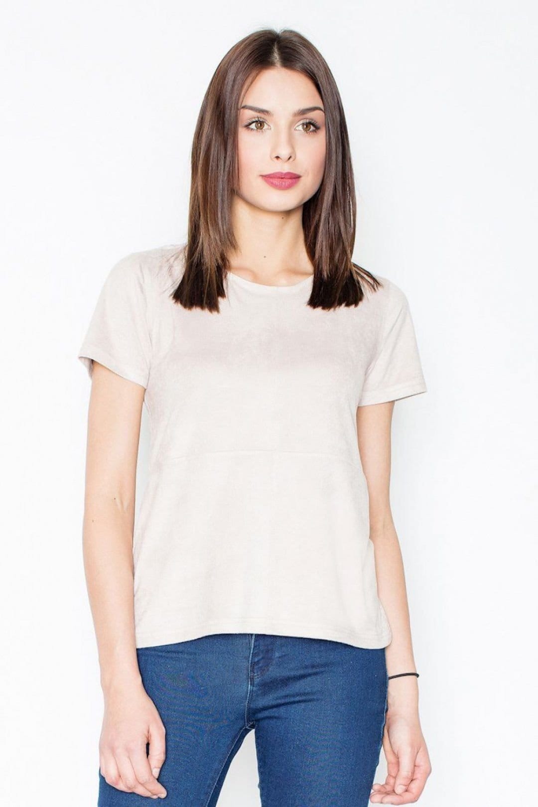 Love Lace Beige Short Sleeve Everyday Blouse