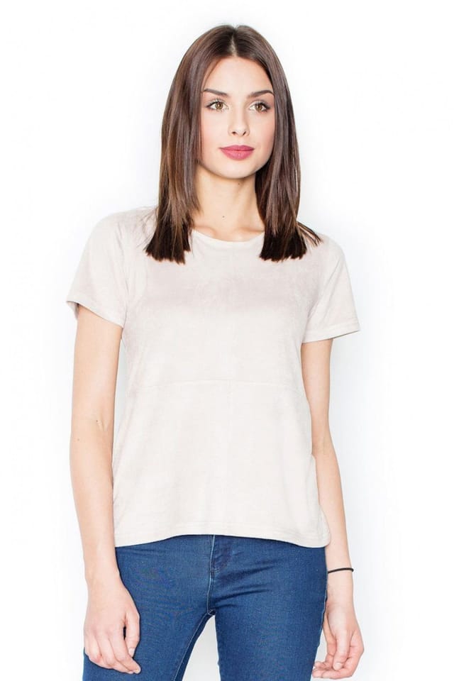 Love Lace Love Lace Women's Beige Short Sleeve Everyday Blouse - 2