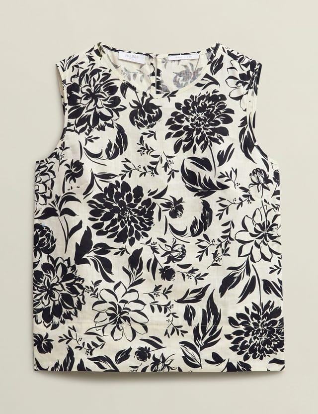 Hobbs London Hobbs London Women's Maura Floral Printed Linen Top in Dark Navy - 2
