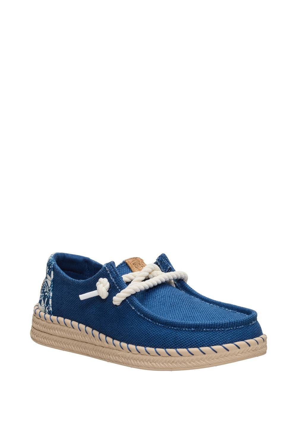 HEYDUDE HEYDUDE Women's Wendy Espadrille Hibiscus Casual Shoe in Blue - 3