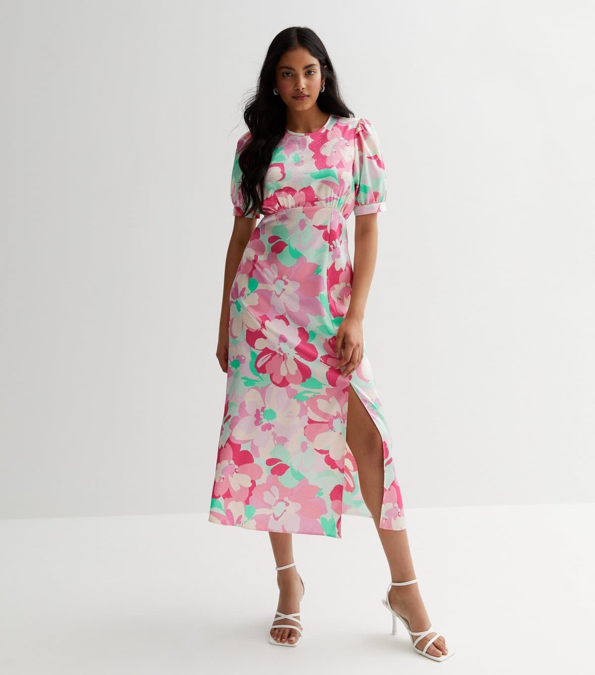 New Look Women's Multicolour Floral Frill Midaxi Dress New Look