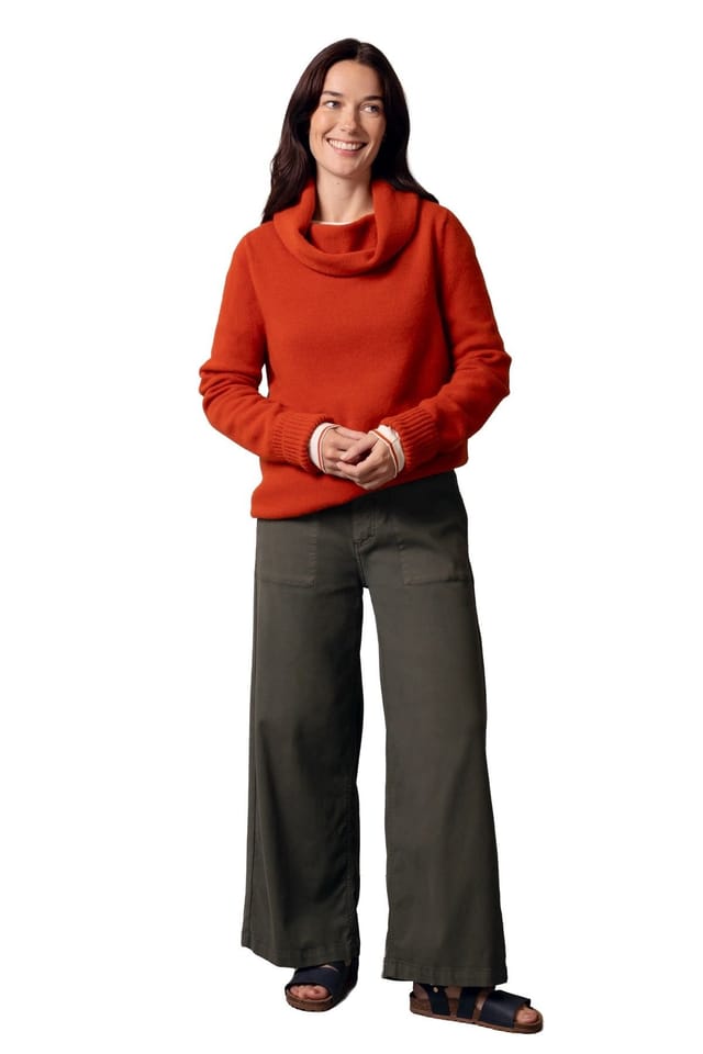 Celtic & Co Celtic & Co Women's British Supersoft Slouchy Cowl Sweater in Tangerine - 3
