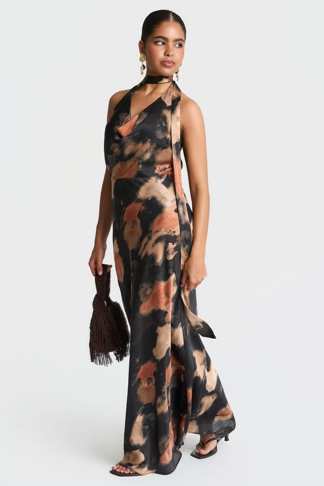 Needs No Label Needs No Label Women's Blur Scarf Neck Maxi Dress - 2