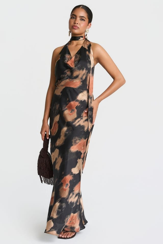 Needs No Label Needs No Label Women's Blur Scarf Neck Maxi Dress - 3