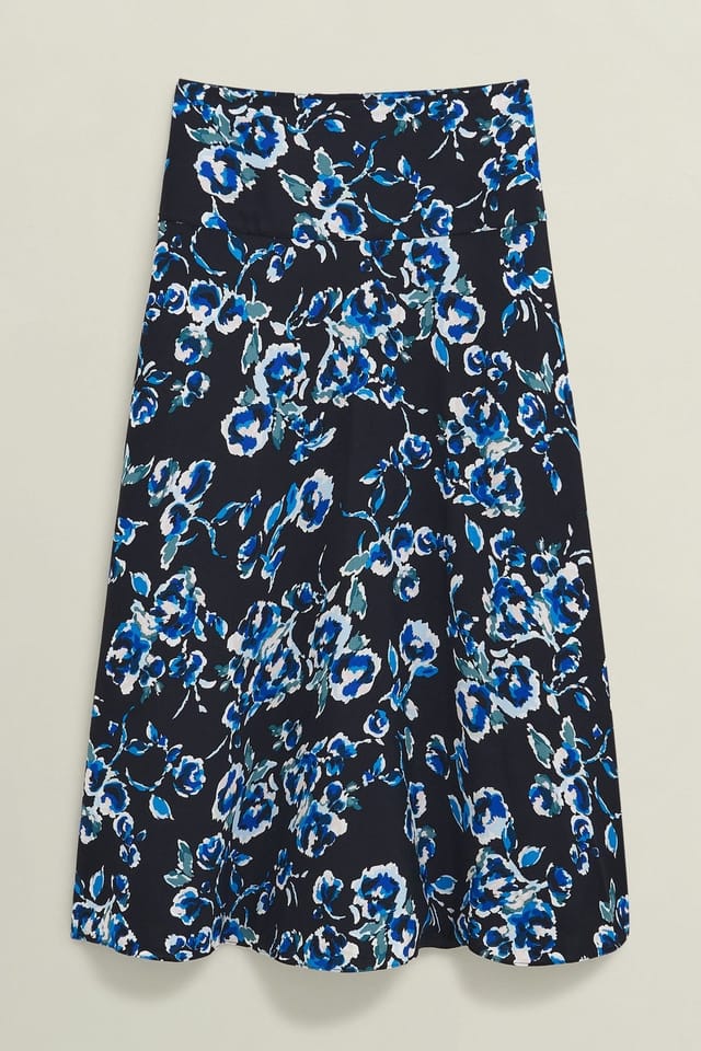 Hobbs London Hobbs London Women's Kiara Floral Midi Skirt in Dark Navy - 2
