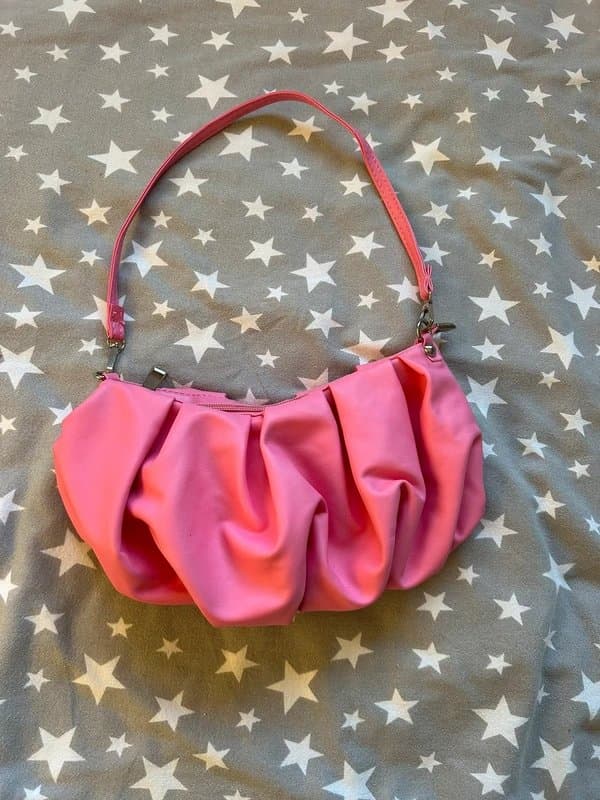 Topshop Pink ruched mini handbag