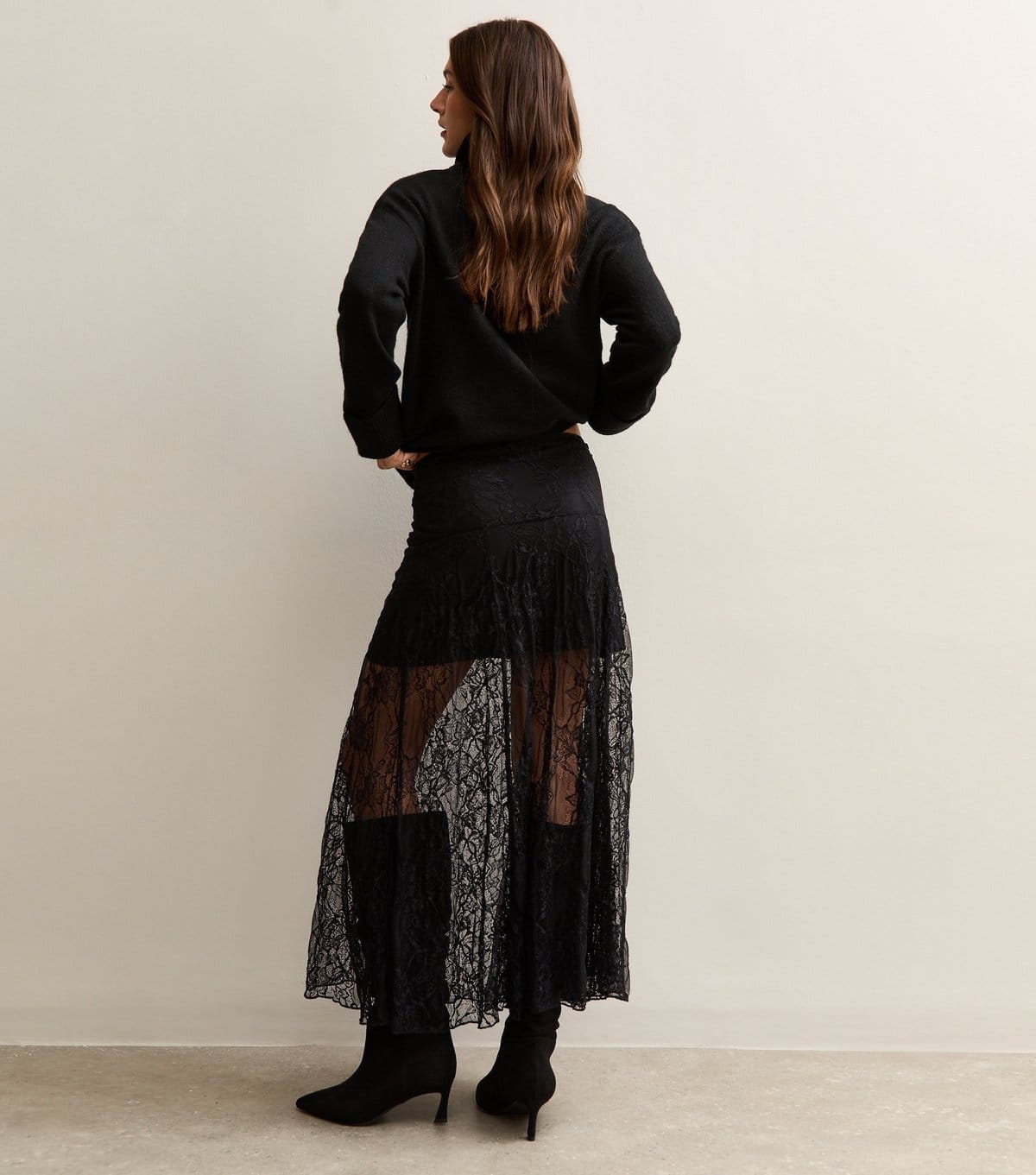 New Look Women's Black Lace Midi Skirt New Look - 4