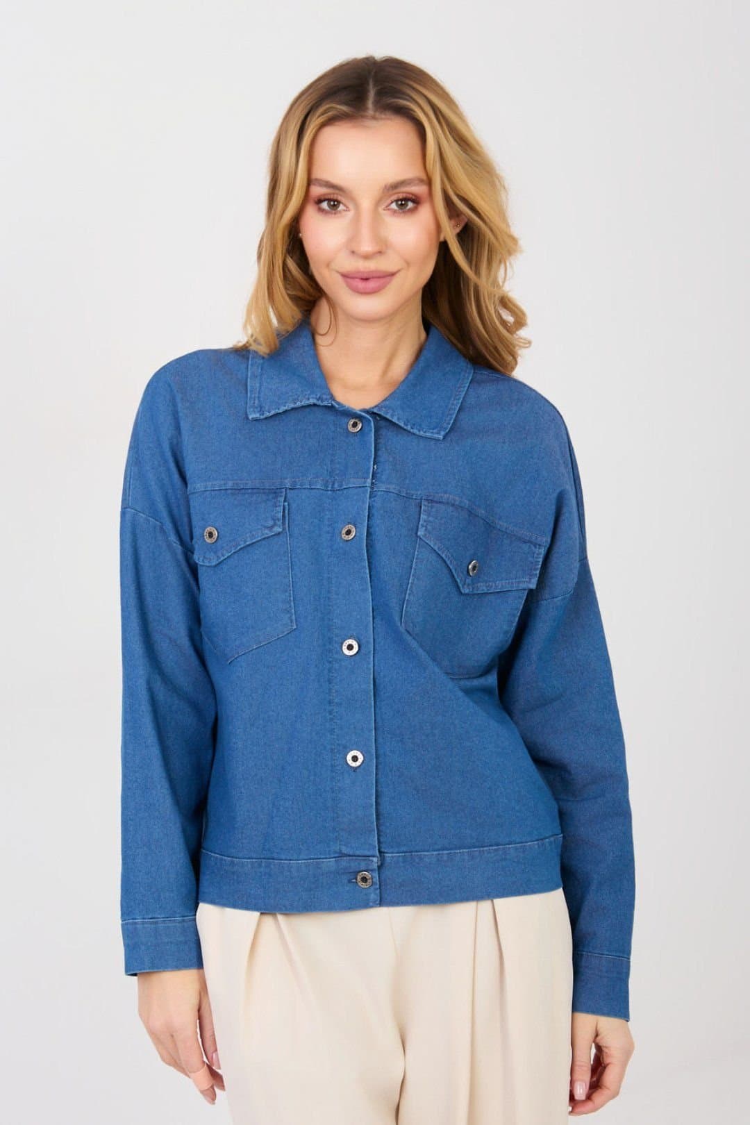 Love Lace Love Lace Blue Cotton Denim Jacket