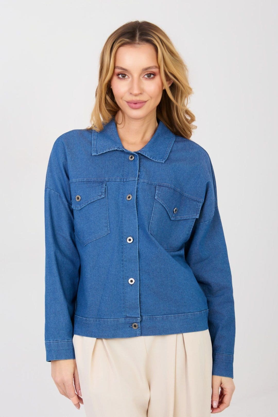 Love Lace Love Lace Women's Classic Cotton Denim Jacket in Blue - 1
