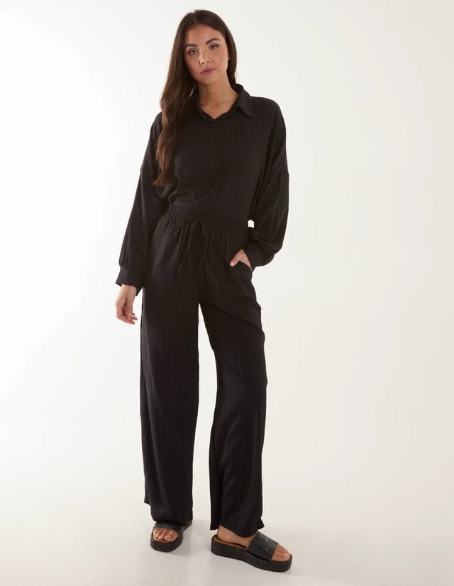 Blue Vanilla Waffle Shirt & Trousers Set - 3