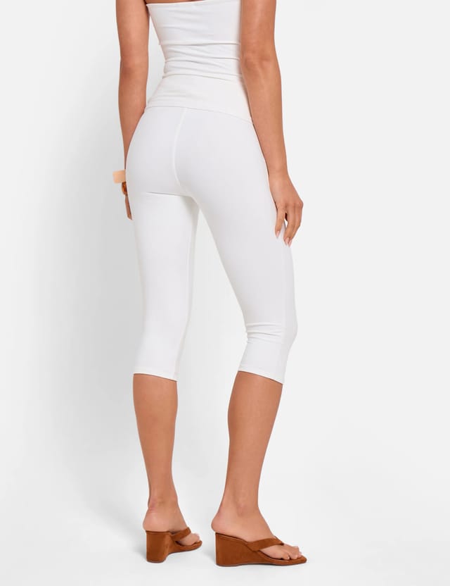 Public Desire High Waist Luxe Slinky Capri Pants White - 3