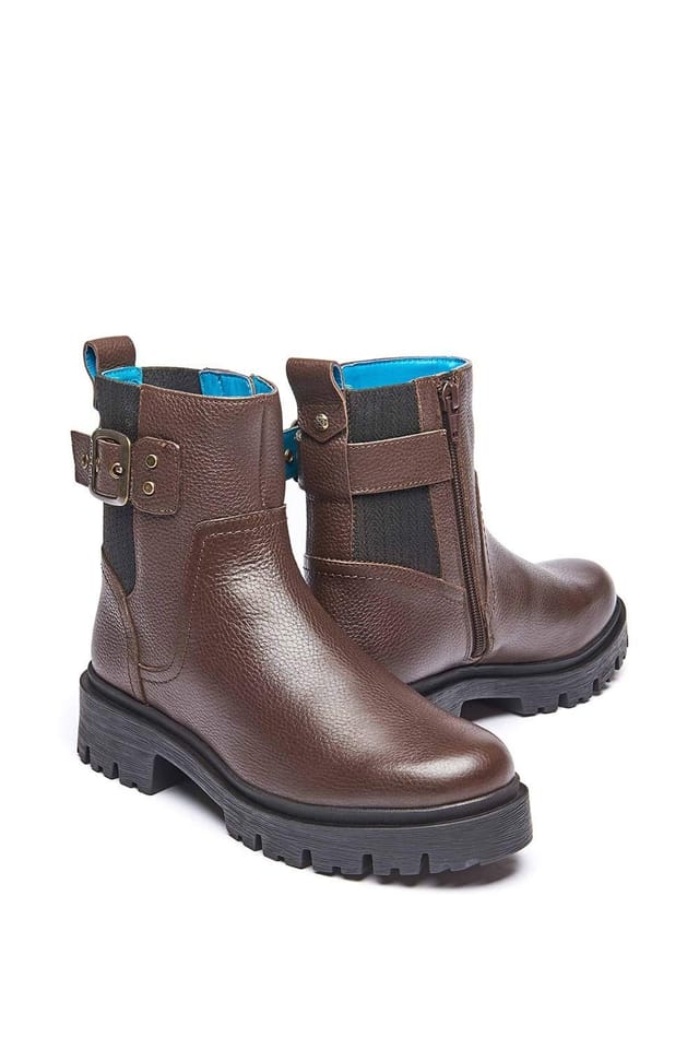 Moshulu Moshulu Women's 'Seamount' Chunky Biker Boot in Chocolate - 2