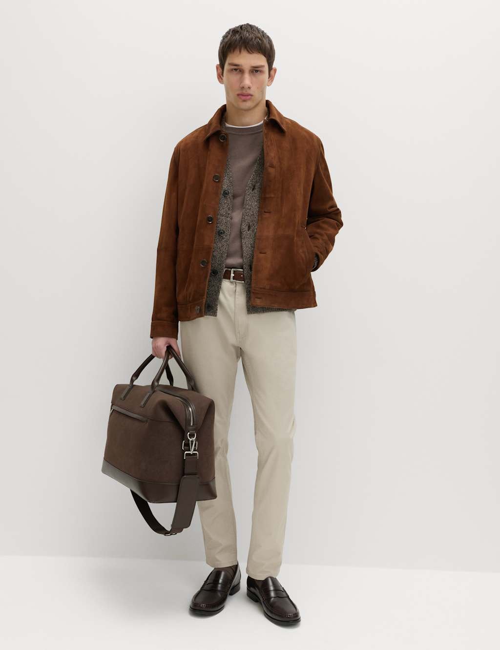 Marks & Spencer M&S Burnished Suede Chore Jacket Brown - 2