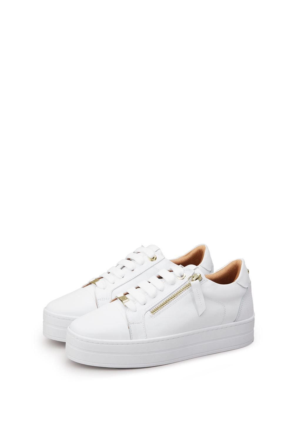 Moda In Pelle Moda In Pelle Women's Abbee' Leather Trainers in White - 2