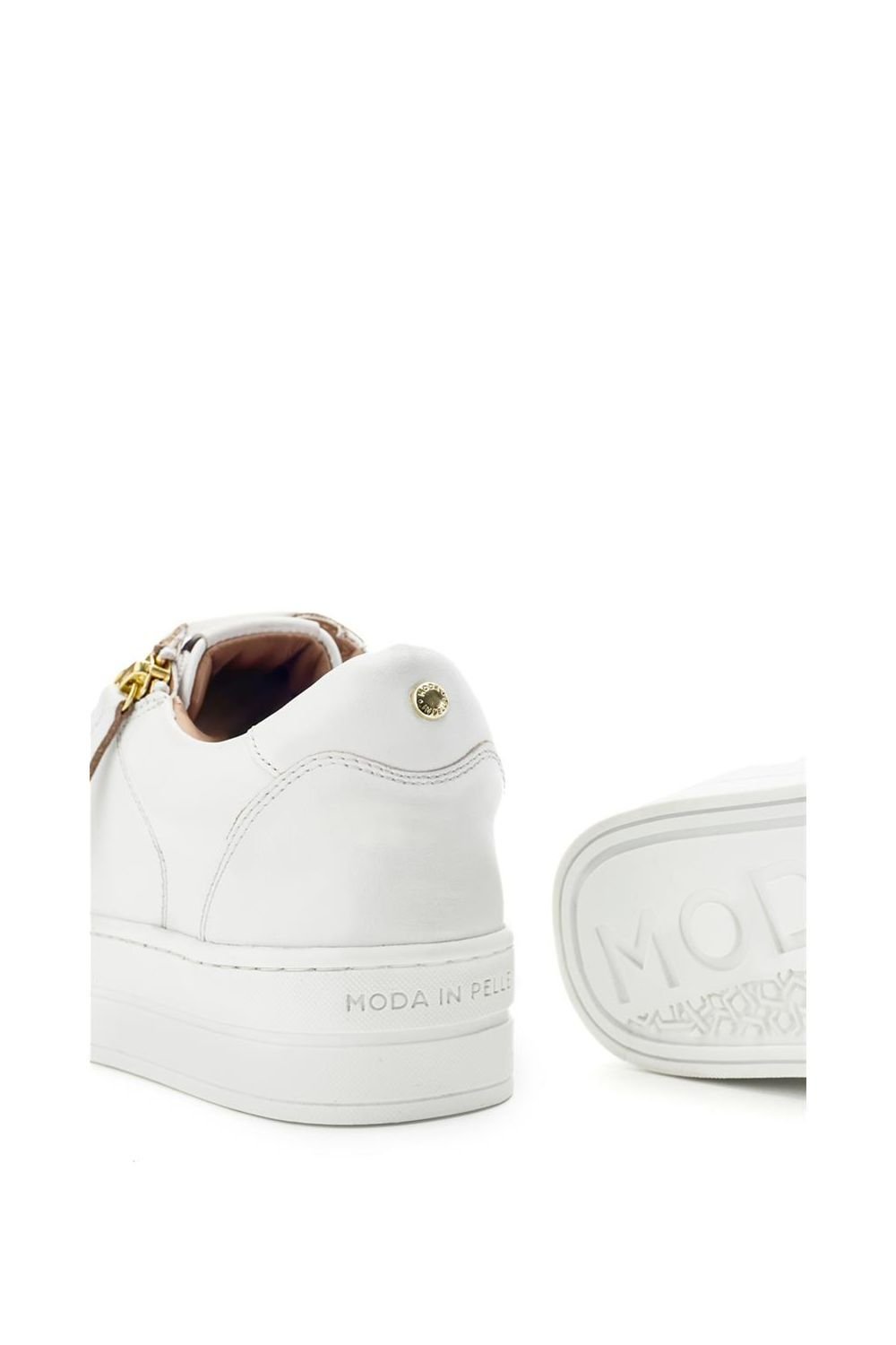 Moda In Pelle Moda In Pelle Women's Abbee' Leather Trainers in White - 3