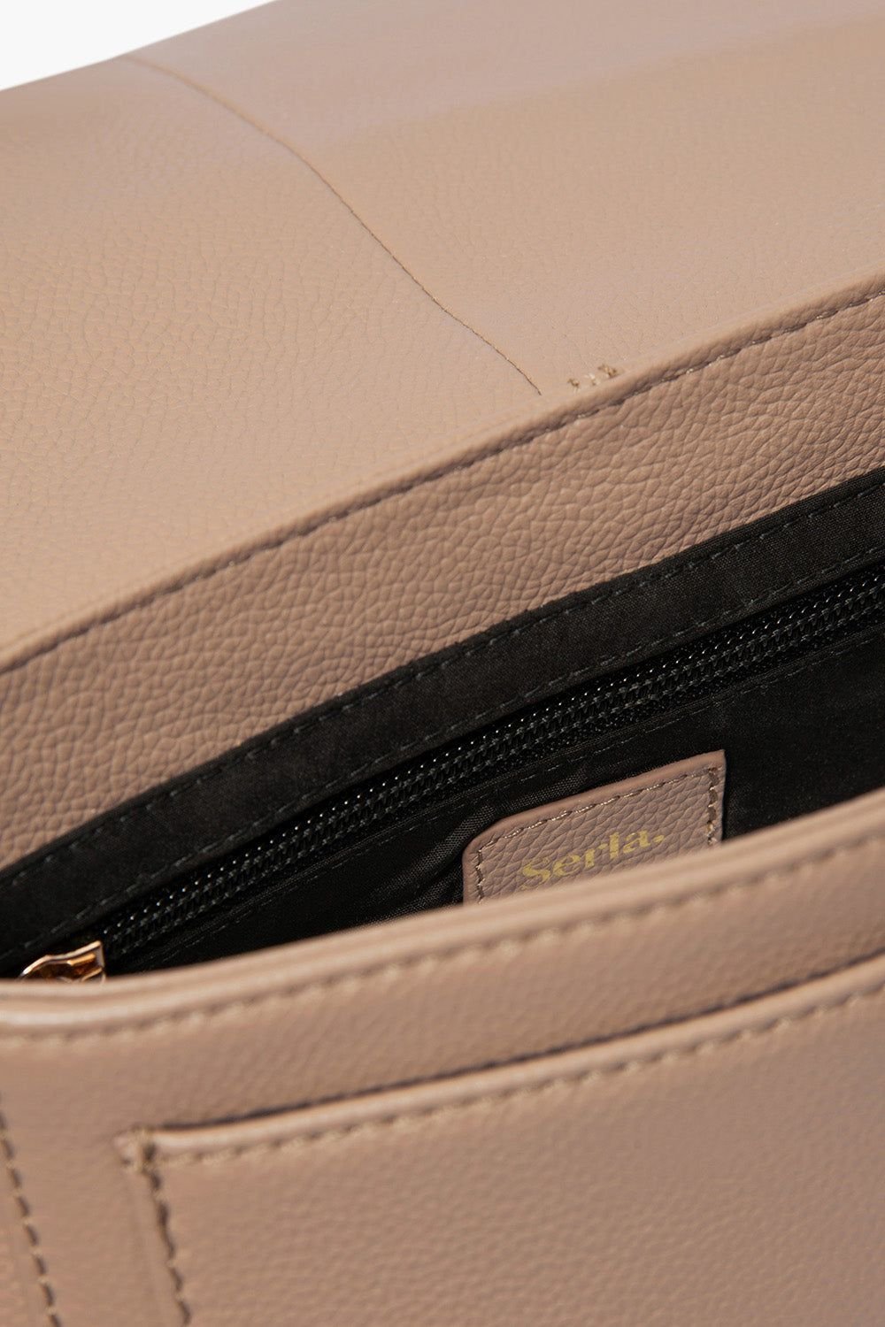 Serla Serla Women's Victoria Real Leather Crossbody Bag in Taupe - 3