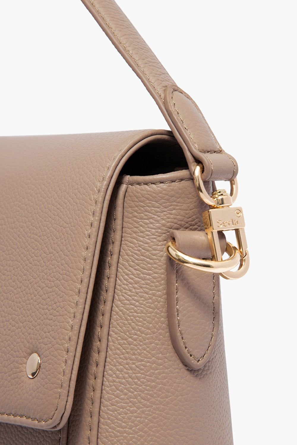 Serla Serla Women's Victoria Real Leather Crossbody Bag in Taupe - 4