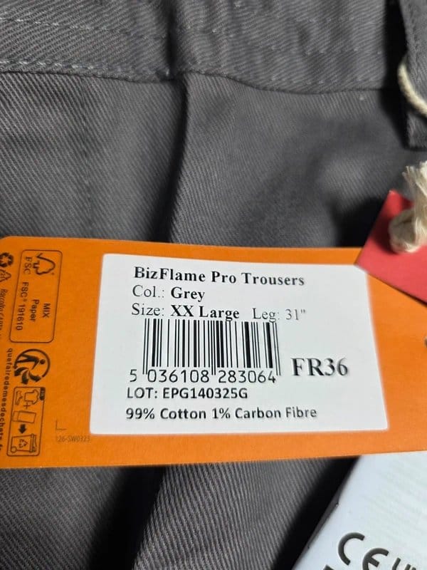 Portwest FR36 Bizflame Pro Trousers in Grey