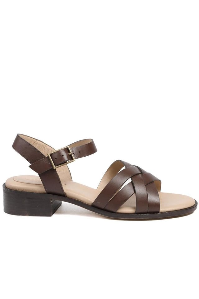 Jones Bootmaker Jones Bootmaker Women's Geovana Leather Sandals in Brown - 2